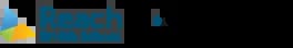 Pixelated colorful logo with blue and yellow geometric shapes
