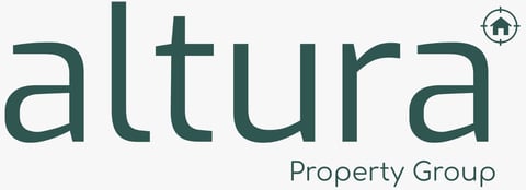 Altura Property Group logo featuring teal text with a house icon symbol