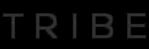 The word TRIBE displayed in large gray capital letters on a black background